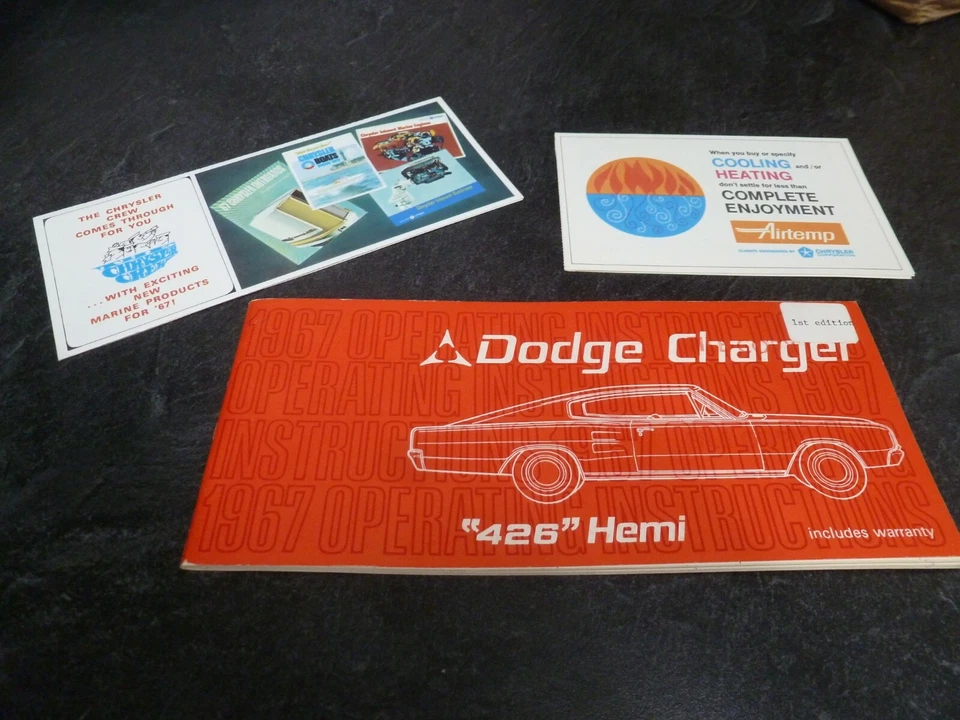 1967 Dodge Charger 426 Hemi Coupe Owner Operator Manual User Guide Set ORIGINAL Foto 1 de 4