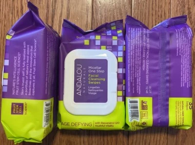 PACK 3-Andalou Naturals Golpes Faciales Micelares Antiedad Un Paso (35 ct/Paquete) Foto 1 de 2