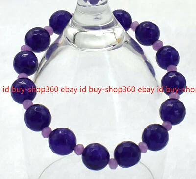 Модный 10 мм граненый фиолетовый александрит драгоценных камней бисер браслет 7,5» - Изображение 1 из 4