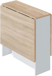 Mesa de Comedor Plegable con Alas Abatibles en Blanco y Roble 77 x 31-140 x 79cm - Imagen 1 de 8