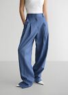 The Frankie Shop Cooper Pintuck Trousers Blue Size Large