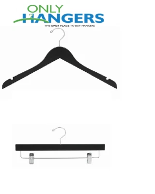 Juego de 25 perchas de madera negra y 15 perchas para pantalones Only Hangers Foto 1 de 3