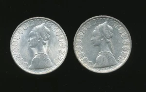 1965 & 1966 Italy 500 Lire, Columbus Ship, Female Portrait, 2 Silver Coins     z - Picture 1 of 3