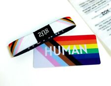 ZOX **HUMAN** single small NIP Wristband w/Card RAINBOW