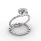 Women Engagement Ring Set 1.80 Ct Natural Gia Igi Diamond Round 18K White Gold