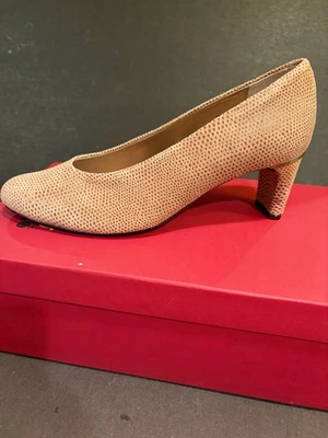 VanEli 女式 Dayle 压花灰褐色皮革印花高跟鞋 7M-VG++++! — 第 1/4 张图片