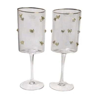 NUEVO Juego de 2 copas de vino con arco de gema dorada coqueta Foto 1 de 4