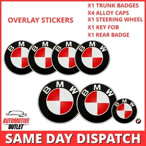 Decal Sticker Wrap Overlay Badge Emblemi Gloss Red Per BMW Tutti I Modelli - Imagen 1 de 13