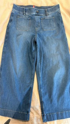 Pantalones de mezclilla SPANX con costuras delanteras de pierna ancha vintage índigo para mujer talla XL Foto 1 de 4