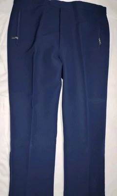 Pantalones de esquí olímpicos Bogner Alemania Occidental mezcla de lana azul marino con estribos velocidad regular Foto 1 de 4