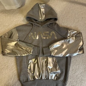 NASA Hoodie Sz M lined coat like Silver / Grey - Picture 1 of 6