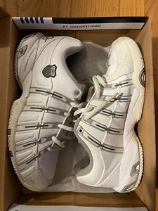 K SWISS SHOCK SPRINGS Tennis Shoes Sz 8.5 White Signed Sam Querrey & Mardy Fish - Picture 1 of 8