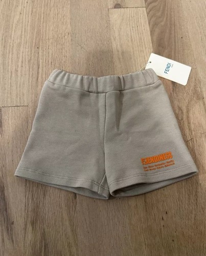 Pantaloncini gesso Fendi bambini bambini bianchi su bianco con logo 3m
