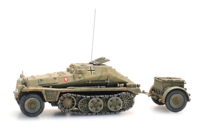 Scala HO/1:87 Artitec Sd.Kfz. 252 & Sd.Anh. 32 porta munizioni tedesco mimetico - Immagine 1 di 4