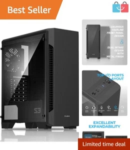 ATX PC Case with Glass Side Panel and USB Connection – Sleek & Functional - Picture 1 of 12