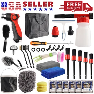 35Pcs Car Detailing Gun Tools Kit Vehicle Auto Engine Wheel Washing Cleaning Set - Picture 1 of 14