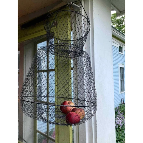 Vintage Wire farmhouse basket egg basket kitchen storage foldable basket Cover