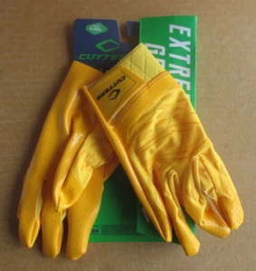 CUTTERS REV PRO 5.0 C-TACK EXTREME GRIP FOOTBALL GLOVES YELLOW SIZE XLARGE - Picture 1 of 3