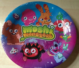 Brandneu in Verpackung Neu Moshi Monsters Packung mit 8 Party Papptellern - 23 cm Durchmesser - Bild 1 von 3
