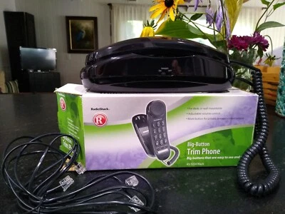 Radio Shack 43-3224 BOTÓN GRANDE Negro Borde Escritorio Pared Hogar Teléfono con Control de Volumen Foto 1 de 4