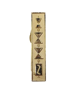 Robbins Co Unique Geometric Short Gold Tone Vintage Metal Tie Clip Clasp Bar USA - Picture 1 of 17