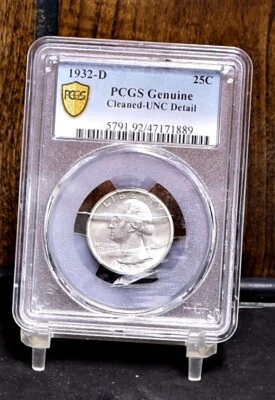 1932-D Washington Quarter - PCGS Unc Details, Cleaned Plastic Damaged (#58404-L) - Image 1 of 4