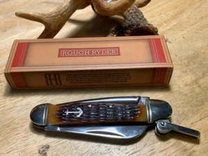 Rough Ryder Amber Jigged Bone Marlin Spike 4 1/2" Pocket Knife RR535 - Picture 1 of 6