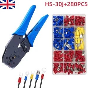 280X Car Wire Assorted Insulated Electrical Terminals Connectors Crimp Plier Kit - Picture 1 of 13