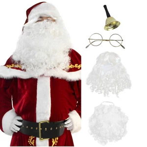 Set Barba e Parrucca Babbo Natale Adulto Costume Babbo Natale Abito elegante - Foto 1 di 16