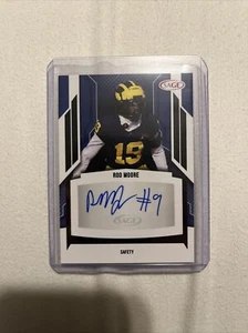 2024 Sage Rod Moore Auto! Michigan Rc Rookie Rare - Picture 1 of 2