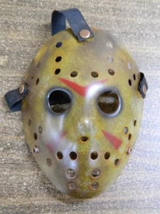Adult HORROR MOVIE MASK - Jason Voorhees Dark Hockey Mask Friday the 13th - Picture 1 of 1
