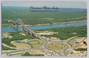 Panorama Motor Lodge Chrom Werbe Postkarte Bourne Mass Cape Cod - Bild 1 von 2