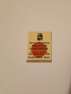 1940 SECOND WORLD-WIDE PHILATELIC CONVENTION DETROIT SOUVENIR STAMP OG NH! - Picture 1 of 1