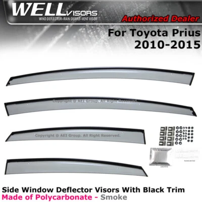 Viseras WELL para Prius 10-15 Deflectores de lluvia laterales Viseras de ventana Negro Foto 1 de 4