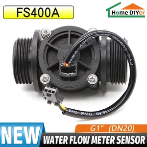 FS400A Hall Effect Liquid Flow Meter 1" Water Flow Sensor 2-60L/min Pulse Output - Picture 1 of 8
