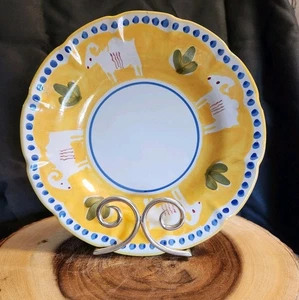 SOLIMENE Vietri Italia Cuenco/Plato CAMPAGNA Cabra Ram Bull Terracota Amarillo (1) - Imagen 1 de 9