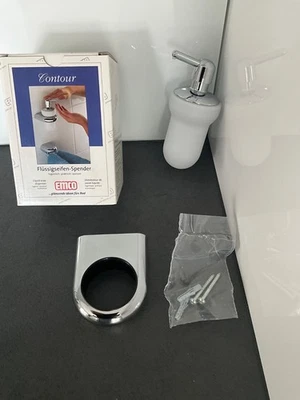 Emco Contour Seifenspender + Wandhalter in Chrom , 90er Jahre