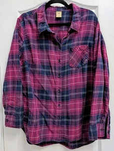 Faded Glory Women’s Plaid Button-Up Flannel Shirt 2XL Plus Size - Picture 1 of 7