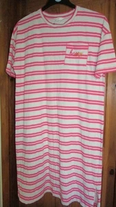 ladies rose pink/white stripe nightie with "happy" from M&S size XL(22-24) - Picture 1 of 1