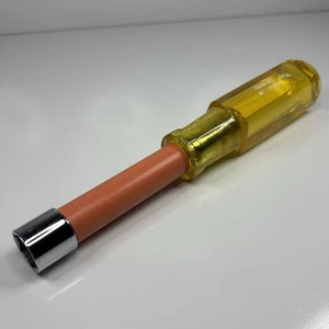 Mint Snap On Tools ND118 9/16 Hard Yellow Clear Handled 6Pt Nut Driver USA VTG - Picture 1 of 15