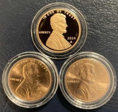 2024 PDS Lincoln Shield Cent Proof Uncirculated Penny Set PDS In Capsules - Image 1 of 2