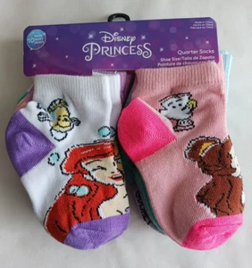 Disney Princess Quarter Socks Multicolor 10 pairs 4-7 NWT - Picture 1 of 5