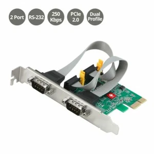 SIIG Dual Serial PCIe Card Adapter, 16650 UART, Baud Rates up to 250Kbps - Picture 1 of 7