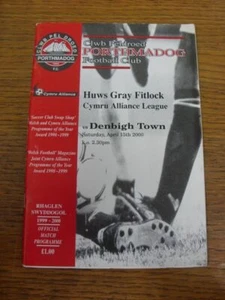 15/04/2000 Porthmadog v Denbigh Town . All UK orders FREE postage. - Picture 1 of 1