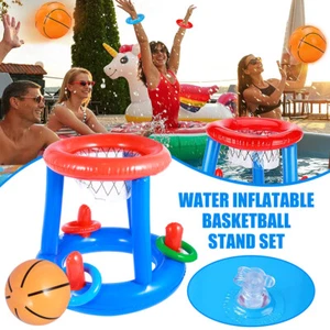 Children's Inflatable Basketball Hoop Swimming Pool Water Floating Objects JK - Picture 1 of 12