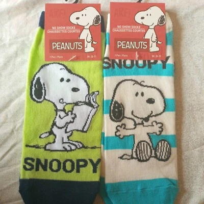 史努比No Show袜子2双。 女式 9-11 码 花生全新 — 第 1/4 张图片