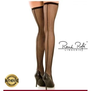 Medias altas para muslos Rene Rofe con lencería negra BACKCOSTURA o/s - Imagen 1 de 12