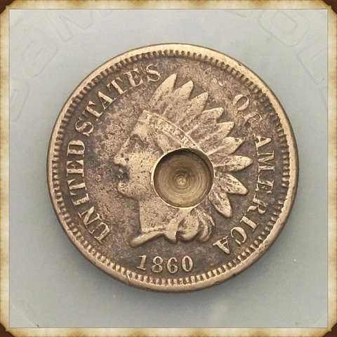 1860 Indian Head Cent Copper Nickel C/N  "Actual Coin Pictured" Cover