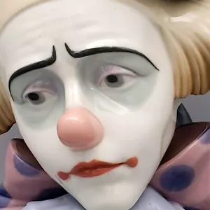 Lladro Pensivo Payaso con Soporte Cabeza de Payaso Retirado - Imagen 1 de 12