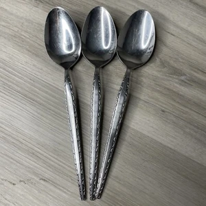 Vintage Stanley Roberts ENSENADA Stainless  Flatware Japan set 3 Oval Soup Spoon - Picture 1 of 6
